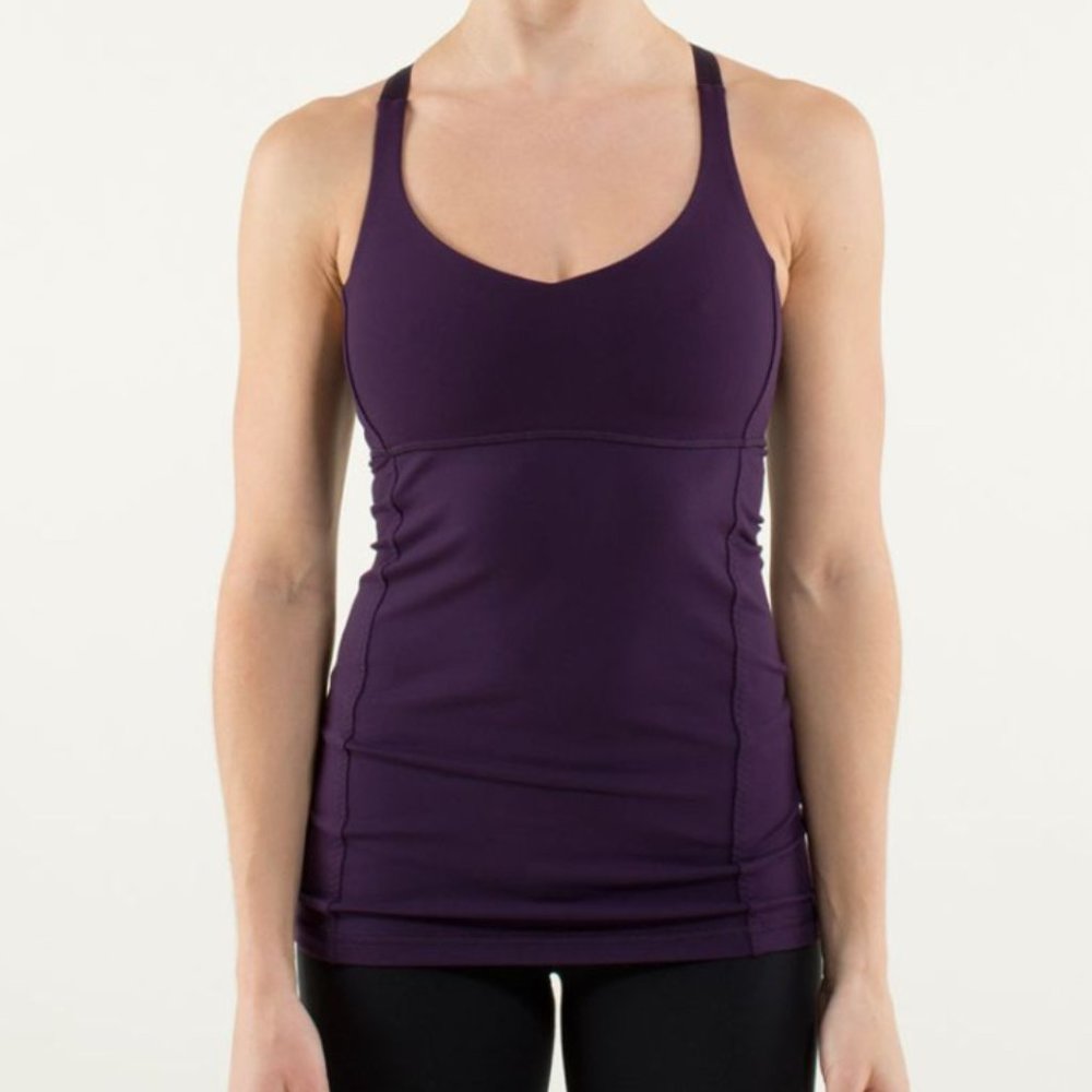 Lululemon Practice Daily Tank Top Yoga Solid Purple Deep Zinfandel